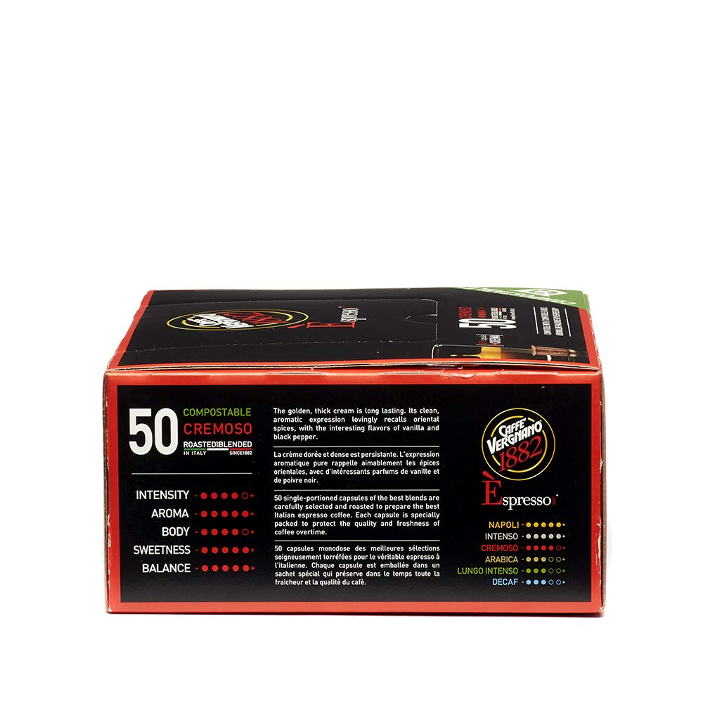 Caffe Vergnano Cremoso Capsules Compatible with Nespresso OriginalLine Machines - 50 Pack - görsel 3