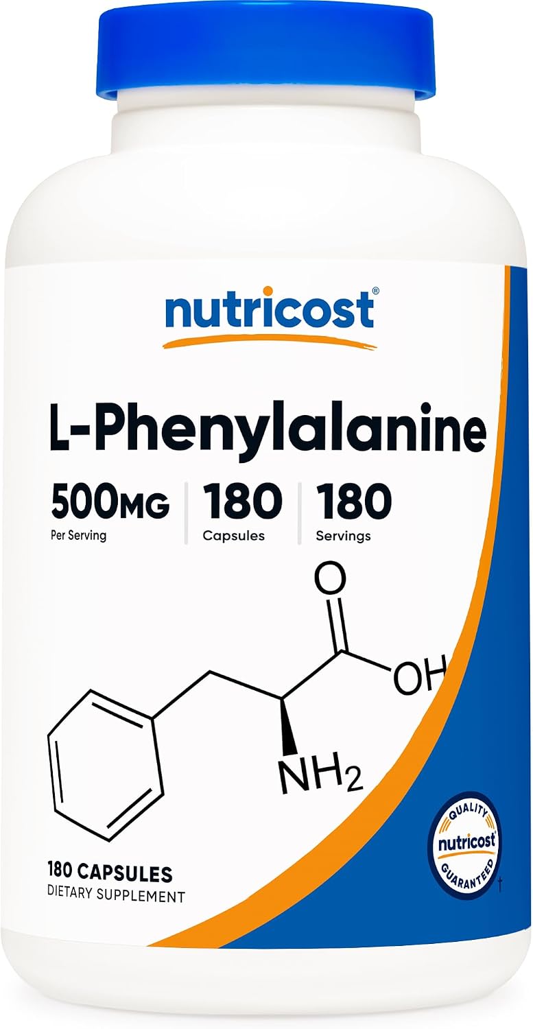 Nutricost L-Phenylalanine 500 mg - 180 Capsules - görsel 1