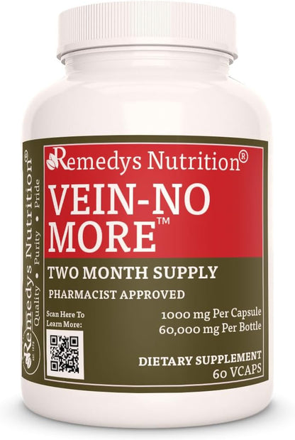 Vein No More - Herbal Food Supplement, 1000 mg, 60 Vegan Capsules