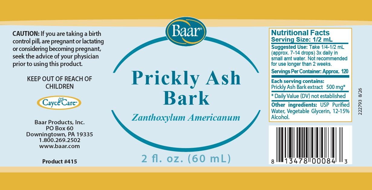 Baar Prickly Ash Bark Liquid Extract, 2 fl oz - görsel 2