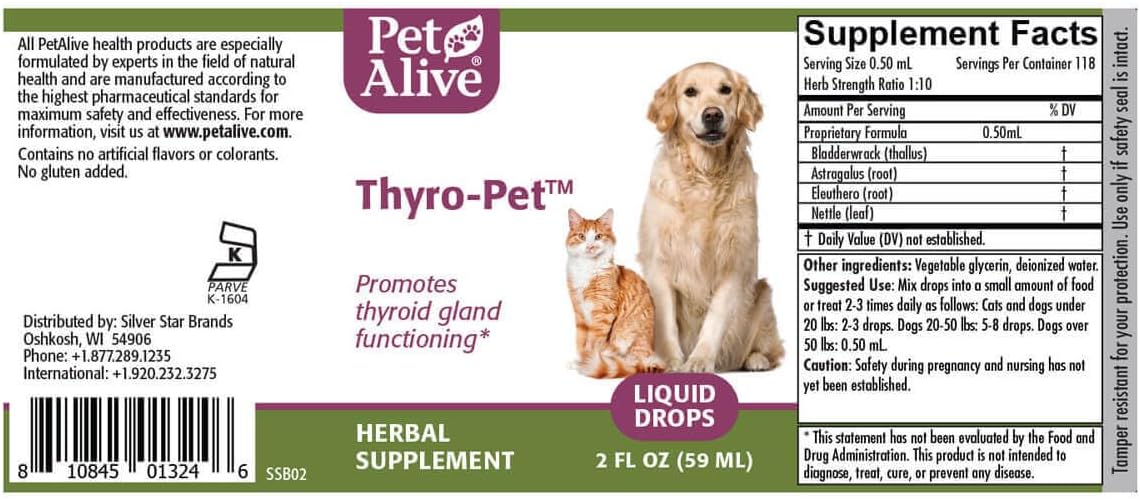 PetAlive Thyro-Pet – Herbal Thyroid Support Supplement for Dogs and Cats – 60 ml Liquid Tincture - görsel 9