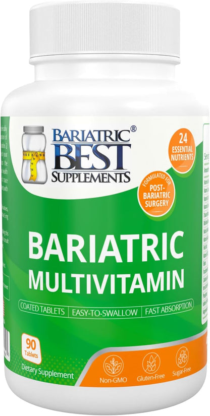 Bariatric Multivitamin with Iron for Post-Gastric Bypass and Sleeve Surgery – 90 Tablets with 24 Essential Nutrients, Formulated by Bariatric Surgeons