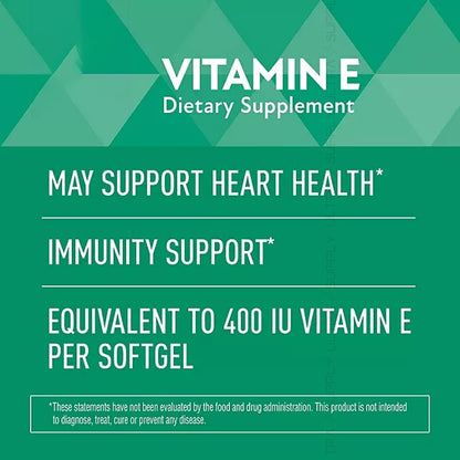 Members Mark Vitamin E 400 IU Soft gel capsules, 180 mg - 500 Count