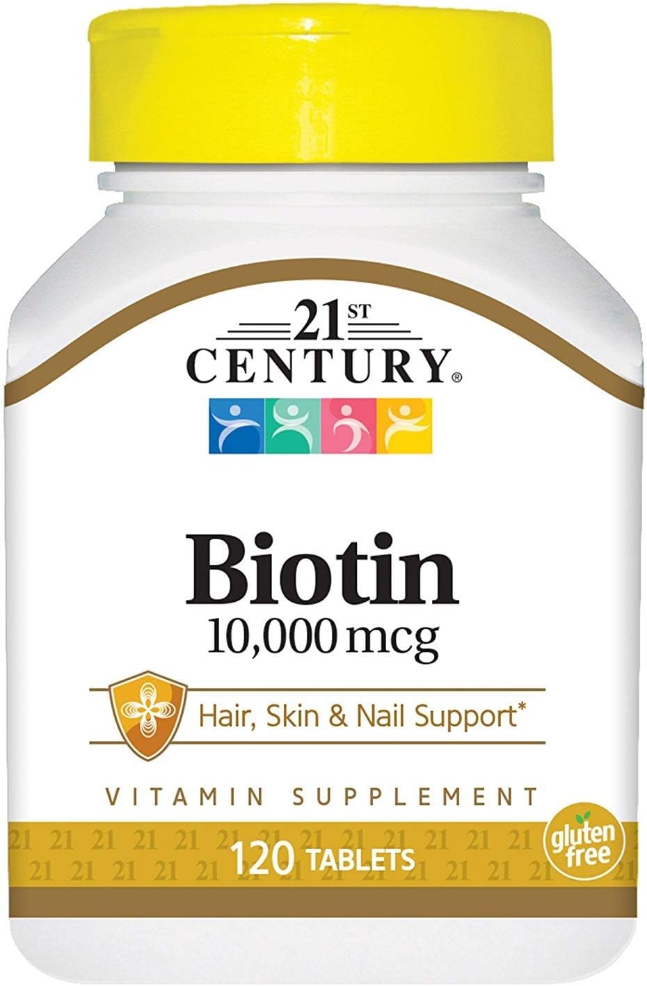 21st Century Biotin 10,000 mcg, 120 Tablets (Pack of 3) - görsel 1