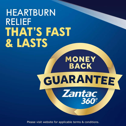 Zantac 360 Maximum Strength Tablets, 50 Tablets, Heartburn Relief, 20 mg