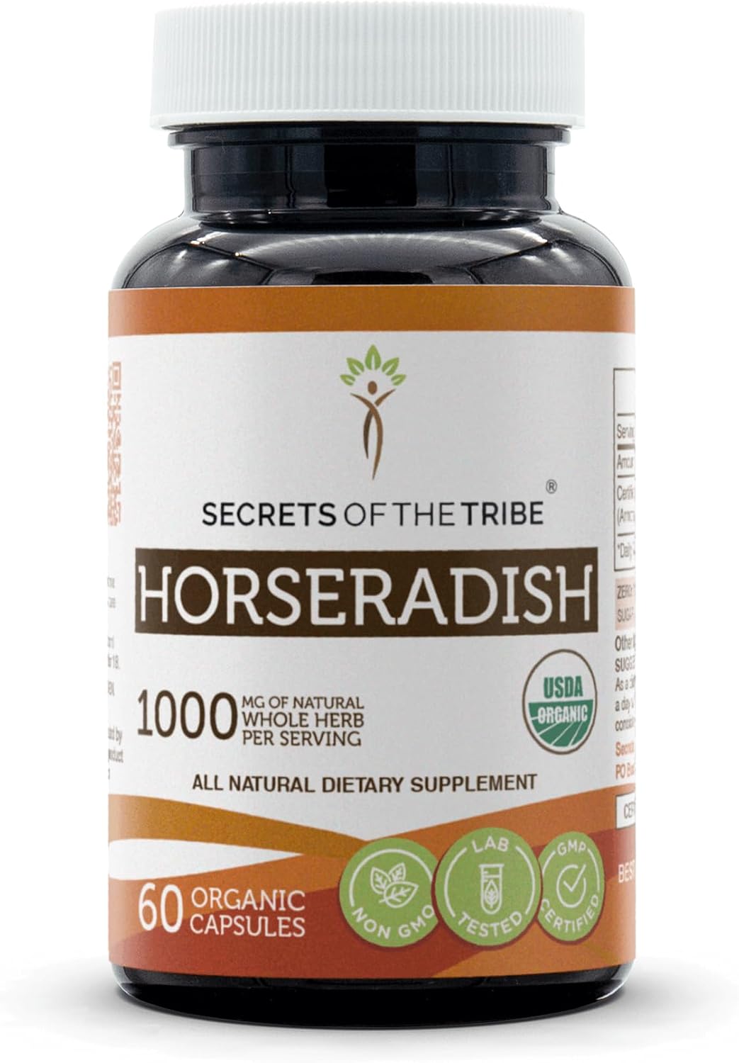 Secrets of the Tribe Horseradish USDA Organic | Made with Vegetarian Capsules and Certified Organic Horseradish (Armoracia rusticana) Dried Root (120 Capsules) - görsel 7