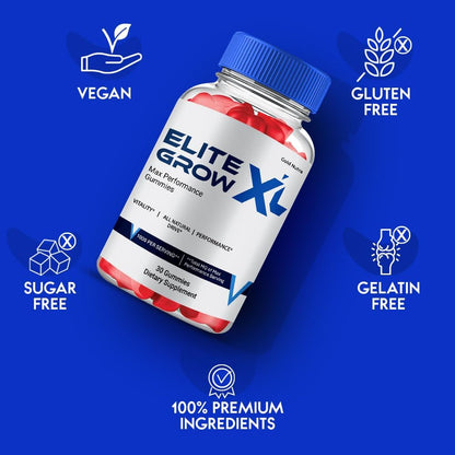 Elite Grow XL Gummies – High Potency Maximum Performance, All-Natural Formula (2 Pack)