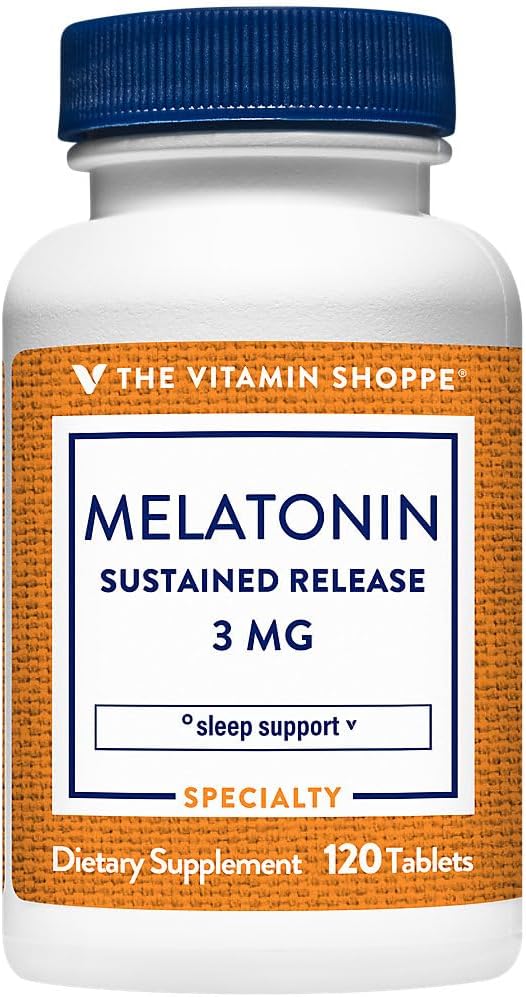 The Vitamin Shoppe Melatonin - Sleep Support, Restful Sleep & Healthy Sleep Cycle, Natural Sleep Aid (120 Tablets) - görsel 1