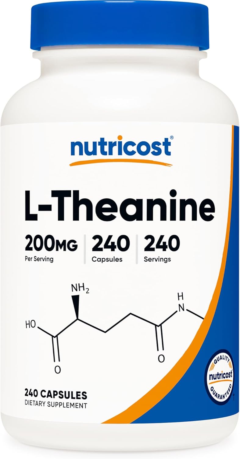 Nutricost L-Theanine 200mg, 240 Capsules - Double Strength - görsel 1