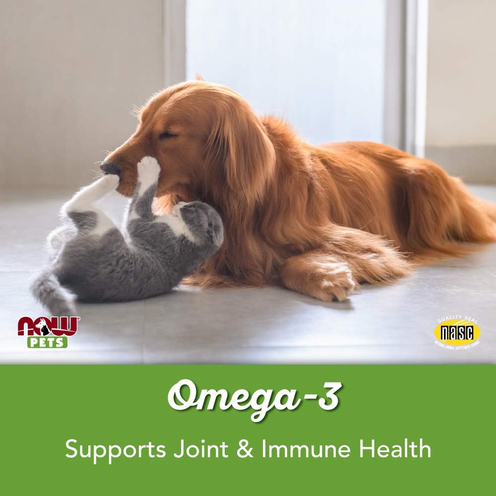NOW Pet Health, Omega 3 Supplement, Formulated for Cats & Dogs, 180 Softgels - görsel 4
