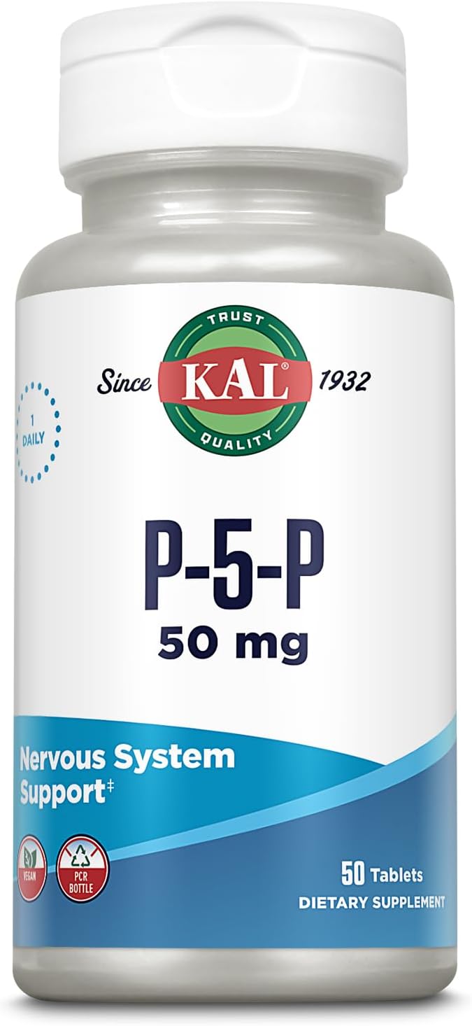 KAL Vitamin B6 Pyridoxal-5-Phosphate 50 mg Tablets, 50 Count - görsel 1