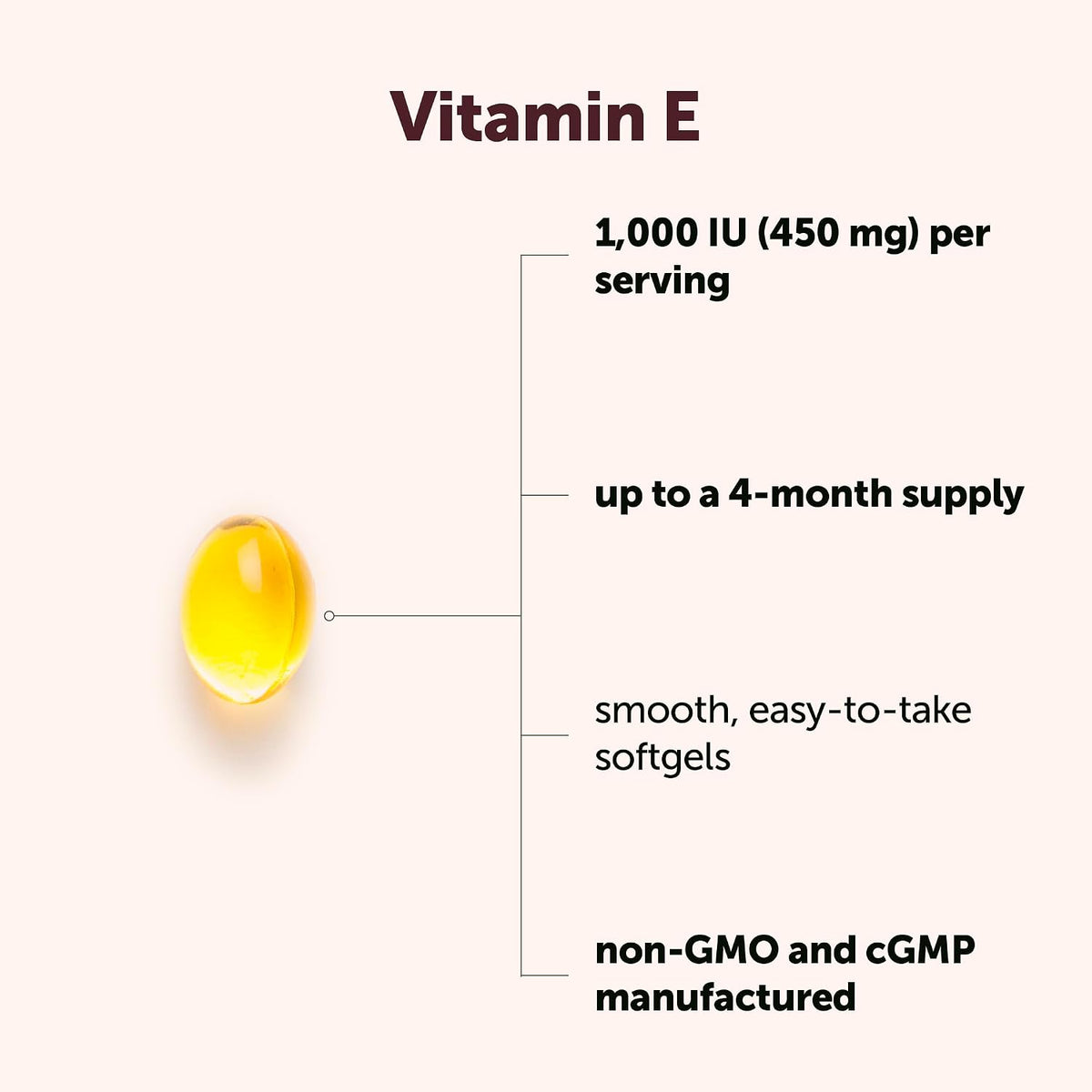 Micro Ingredients Vitamin E 1000 IU (450 mg) Per Serving, 240 Softgels | Daily Vitamin E Supplement | 4-Month Supply | Non-GMO, Gluten-free - görsel 3