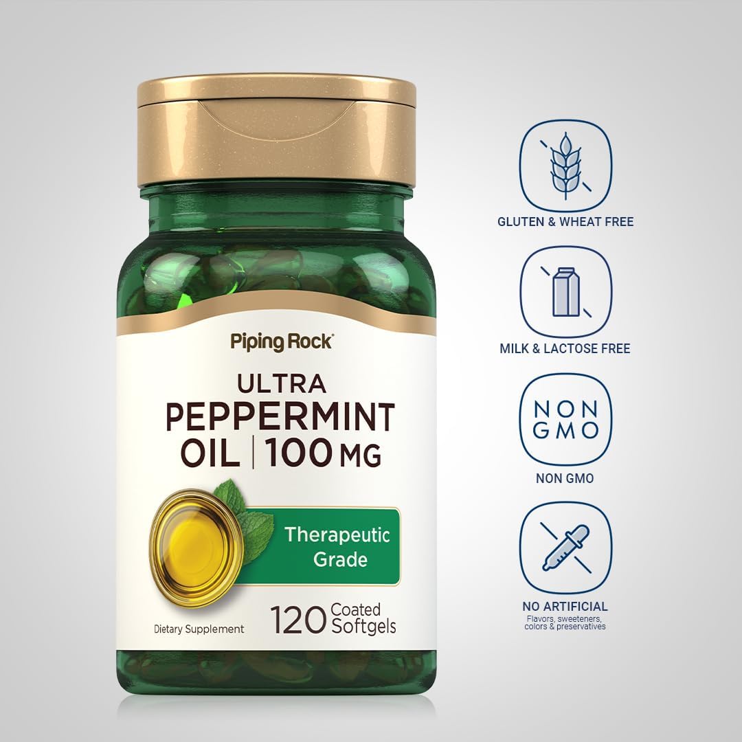 Piping Rock Peppermint Oil Soft gel capsule Capsules - 100mg, 120 Count - görsel 3