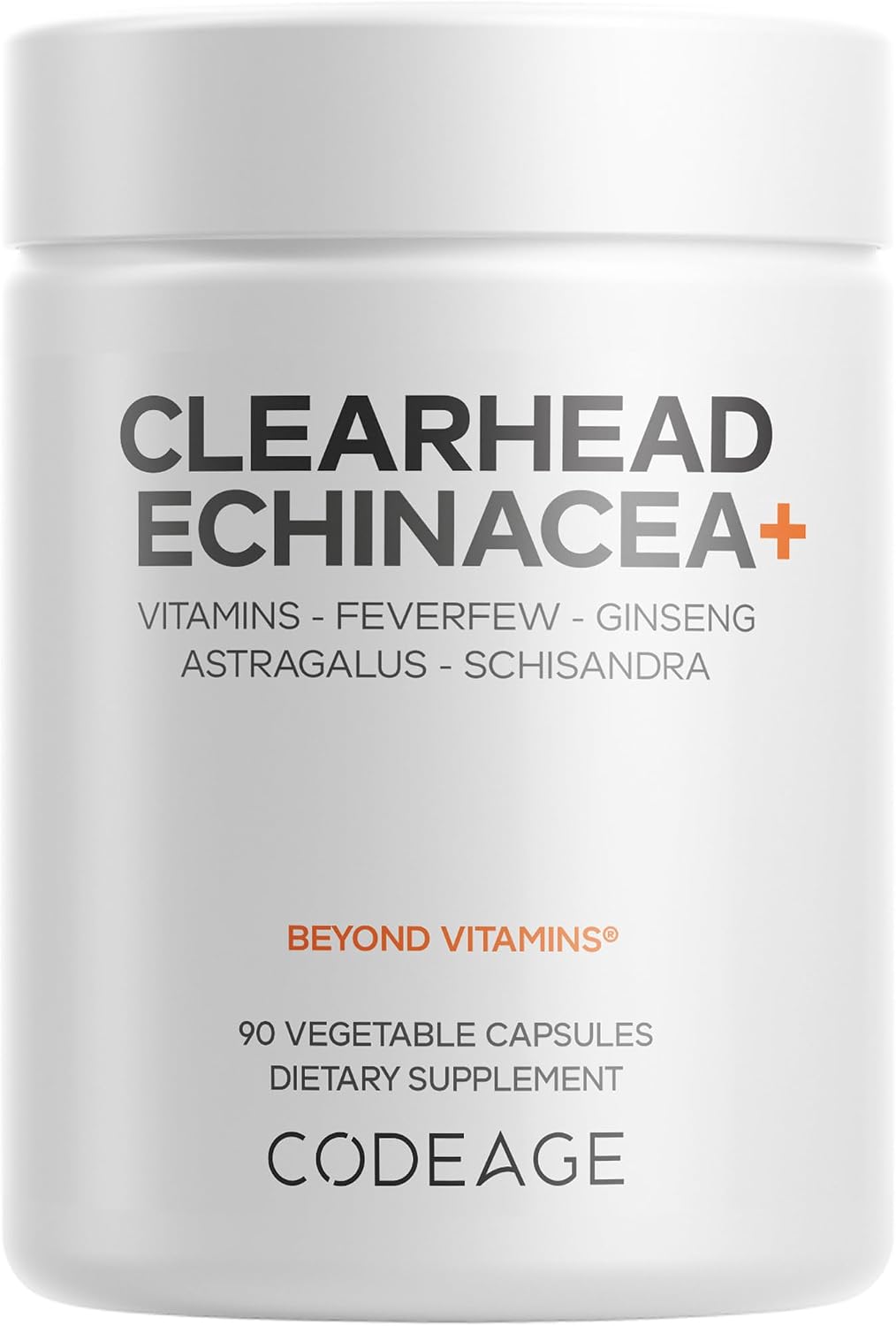 Codeage Clearhead Echinacea+ Supplement – Herbal Blend with Ginseng, Feverfew, Vitamins & Minerals - görsel 1