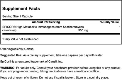 Swanson Postbiotic Immune Formula Featuring Epicor 500 mg 60 Capsules