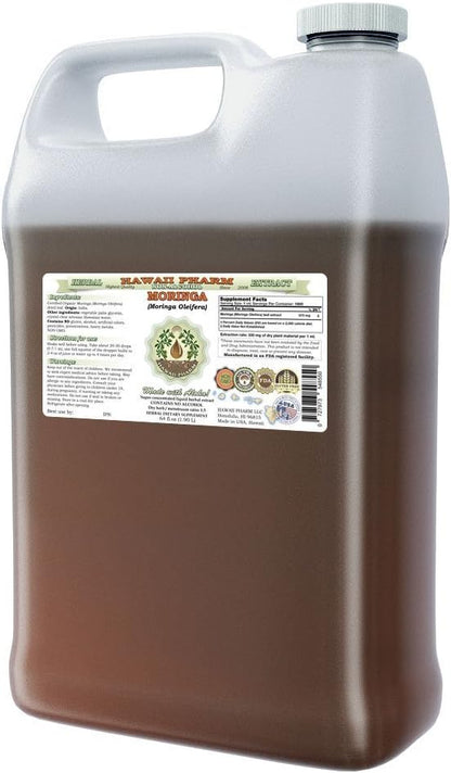 Hawaii Pharm Moringa Alcohol-Free Liquid Extract – Moringa Oleifera Leaf Glycerite, 60 ml