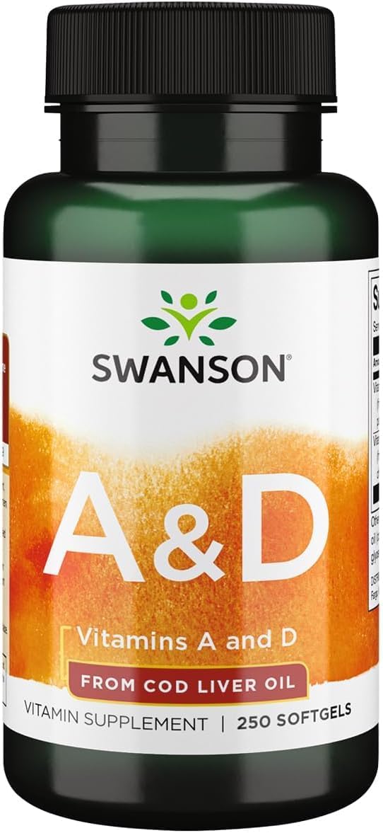 Swanson Vitamin A & D for Skin, Eye and Immune Health - 250 Softgels - görsel 1