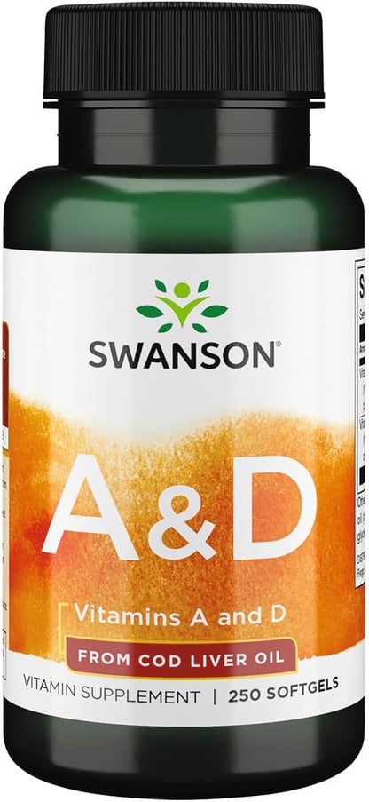 Swanson Vitamin A & D for Skin, Eye and Immune Health - 250 Softgels