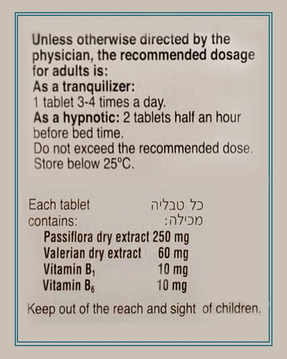 Calmanervin Tablets - Calming Support for Tension, Nervousness and Insomnia with Vitamin B1, B6, Passiflora and Valerian - 30 Tablets