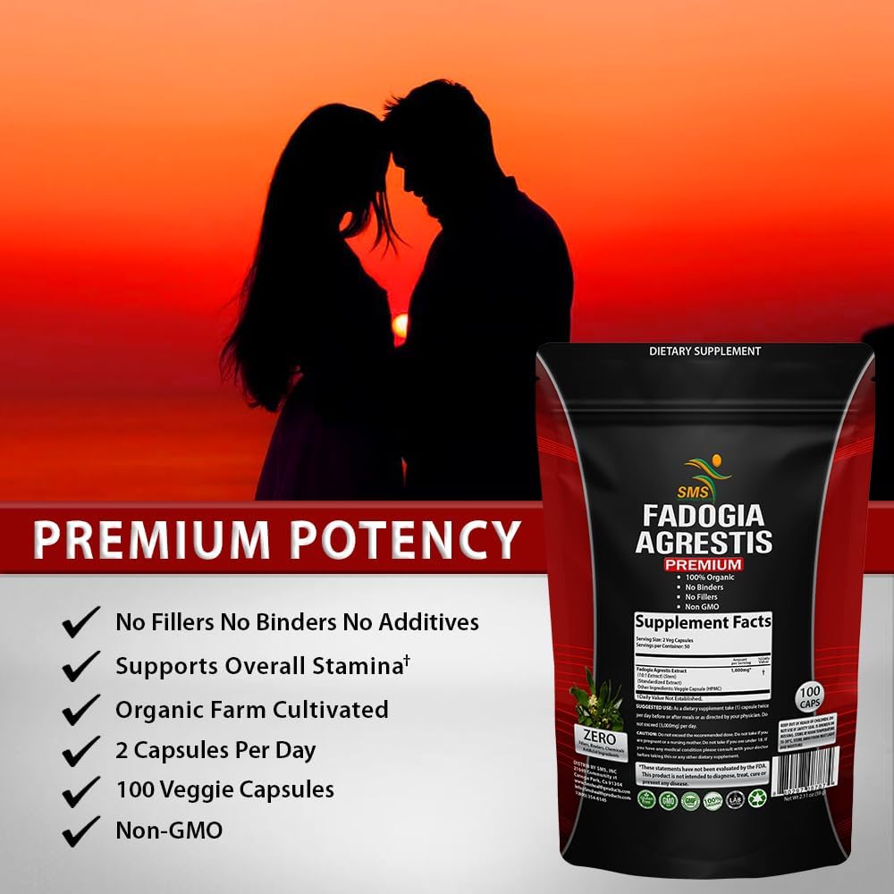 Fadogia Agrestis Extract Capsules – High Strength 1,000mg Serving – Organic, Non-GMO, Third Party Tested – 100 Vegetable Capsules - görsel 2