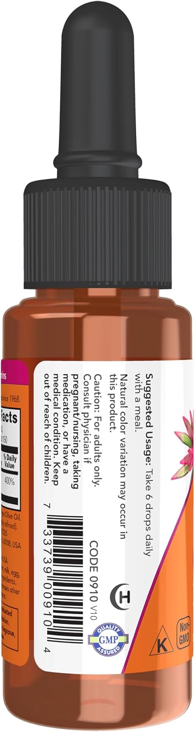 NOW Foods Natural Vitamin E Liquid (D-alpha-tocopherol), 13,000 IU, 30ml - görsel 3