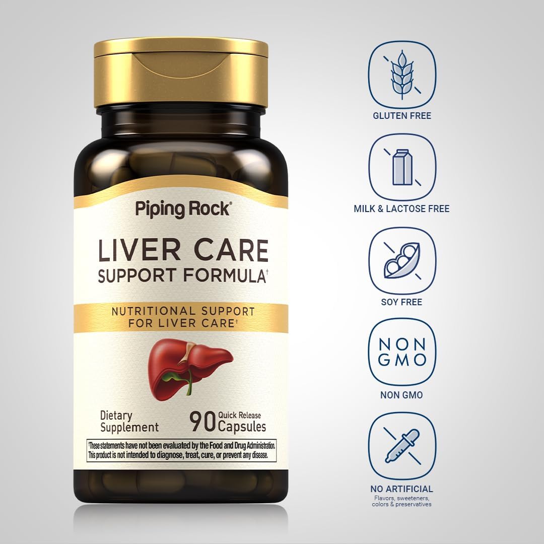 Piping Rock Liver Cleanse Complex – 90 Capsules – Liver Support Formula with Milk Thistle, Dandelion, Burdock, N-Acetyl Cysteine (NAC) - görsel 3