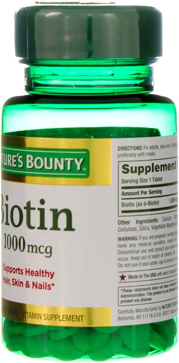 Nature's Bounty Biotin 1000mcg Coated Tablets – 100 Tablets - görsel 5