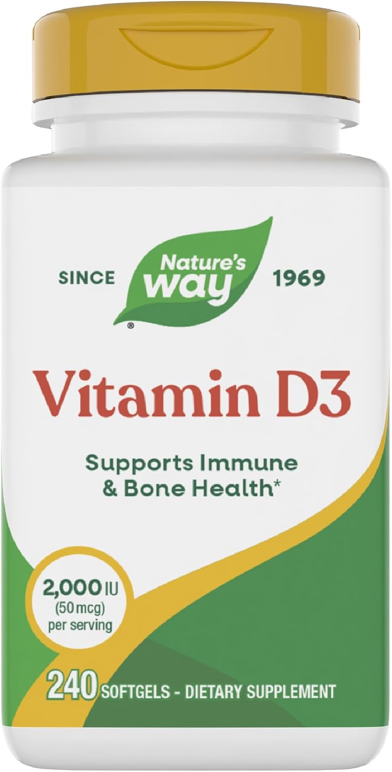 Nature's Way Vitamin D3, 2000 IU, 240 Softgels - görsel 1