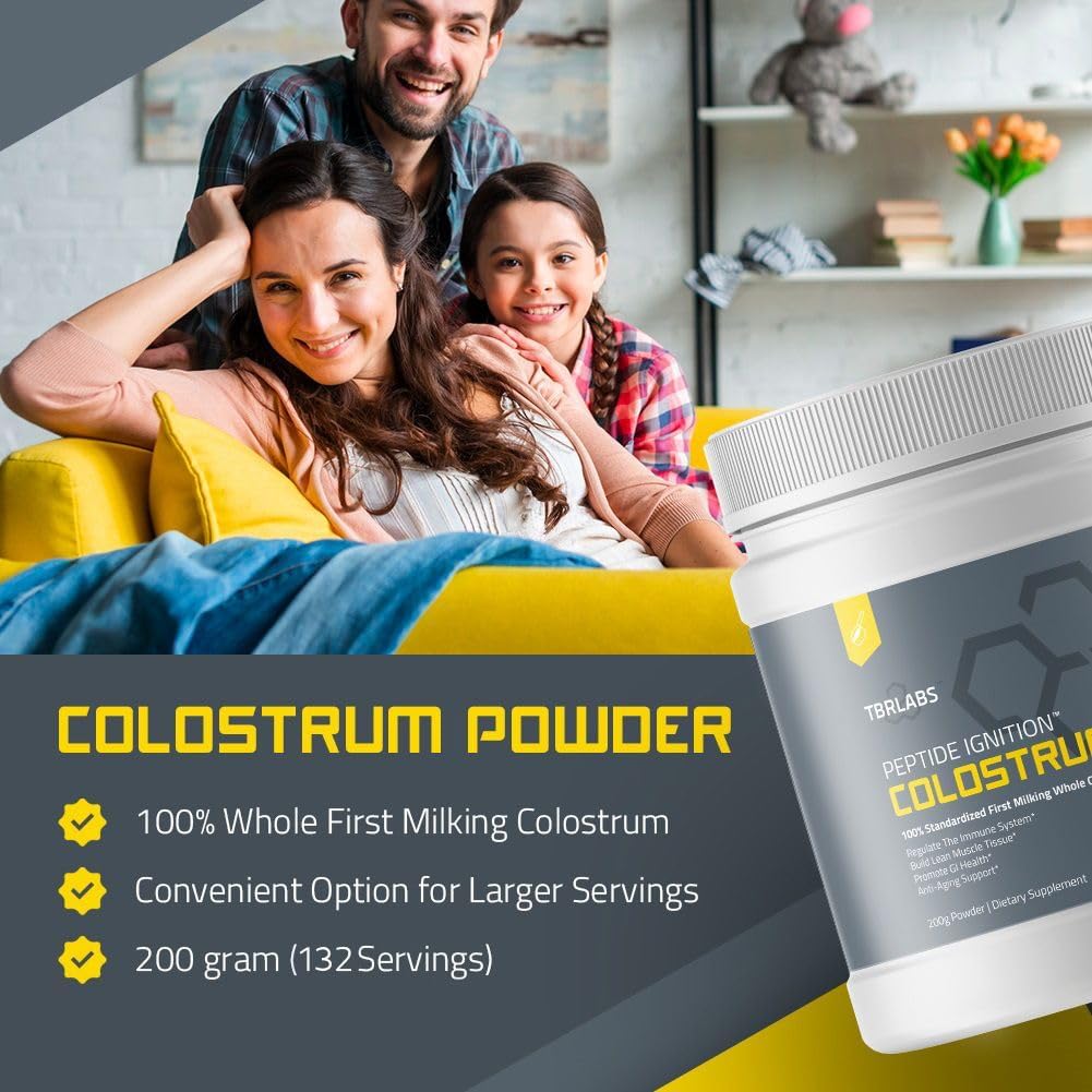 TBR Labs Colostrum Powder, Grass Fed, First Milking, 200g (132 Servings) - görsel 2