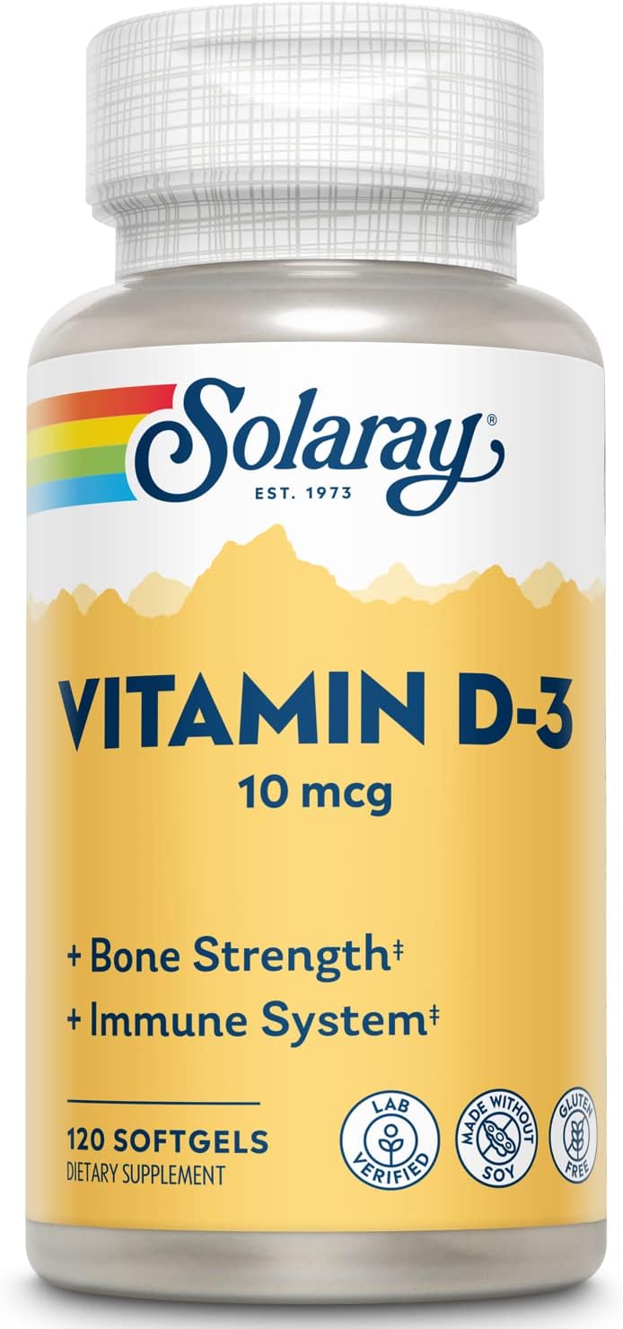 SOLARAY Vitamin D3 400 IU – 120 Softgels - görsel 1