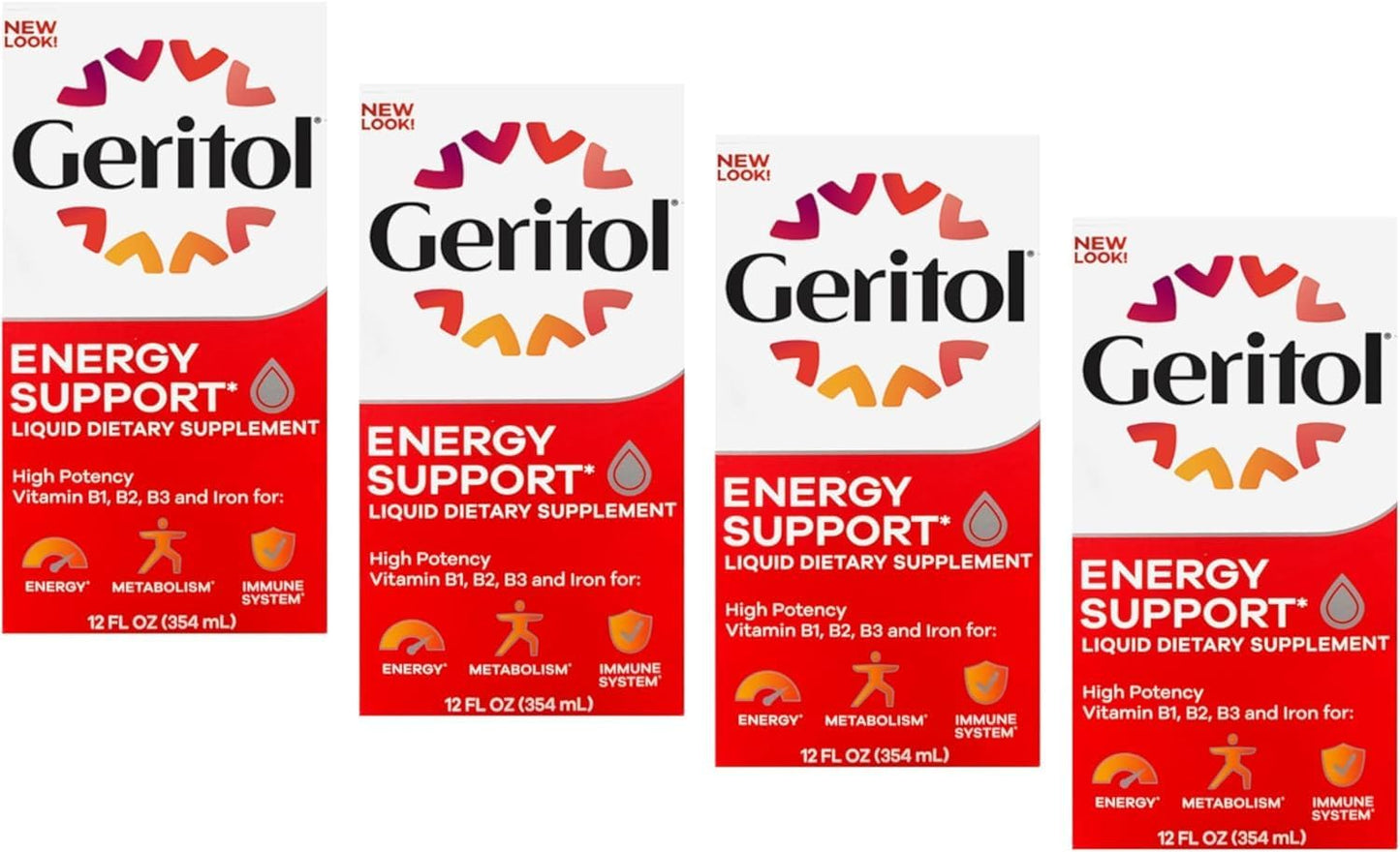 Geritol Liquid Energy Support B-Vitamins - 12 fl oz (355 ml) Pack of 4 - görsel 7