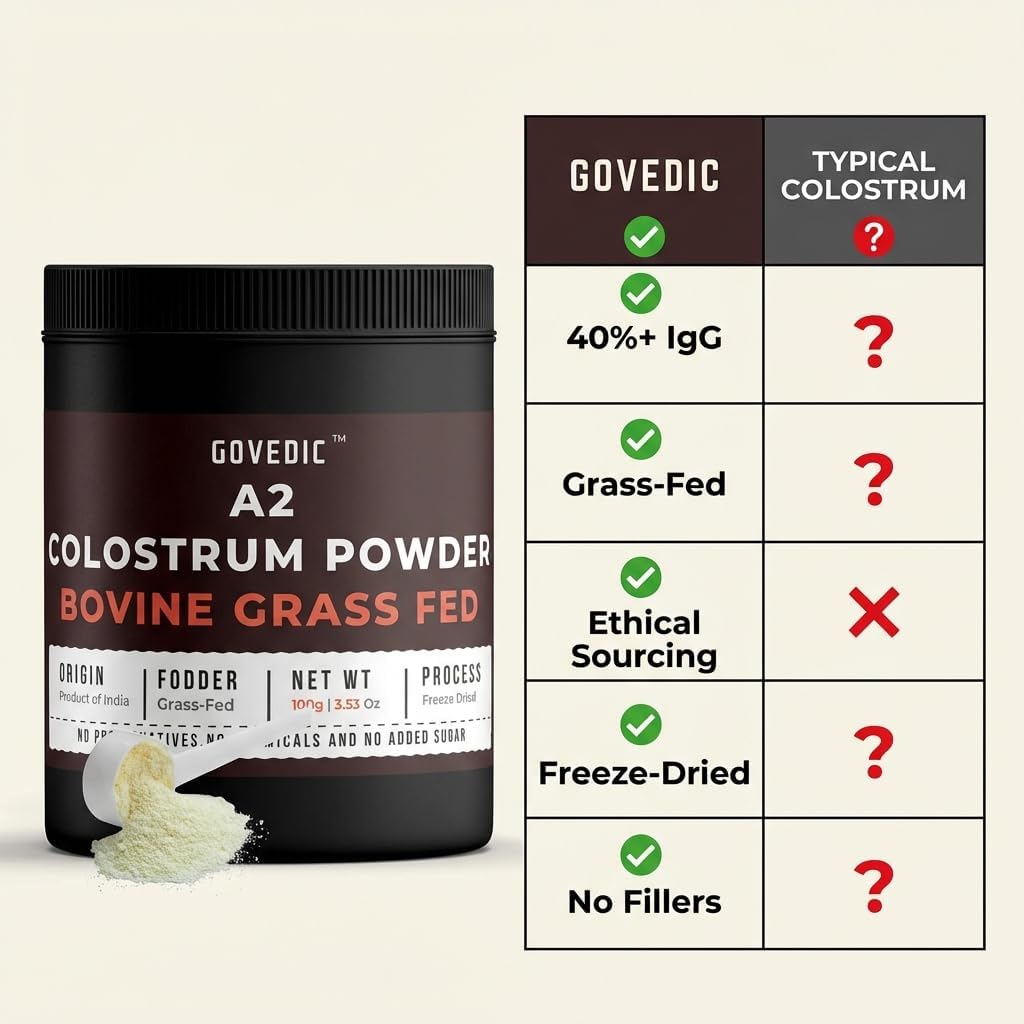 Govedic Bovine Colostrum Powder for Adults – Grass-Fed A2 Cows, 40%+ IgG, Unflavoured, 50 Servings - görsel 7