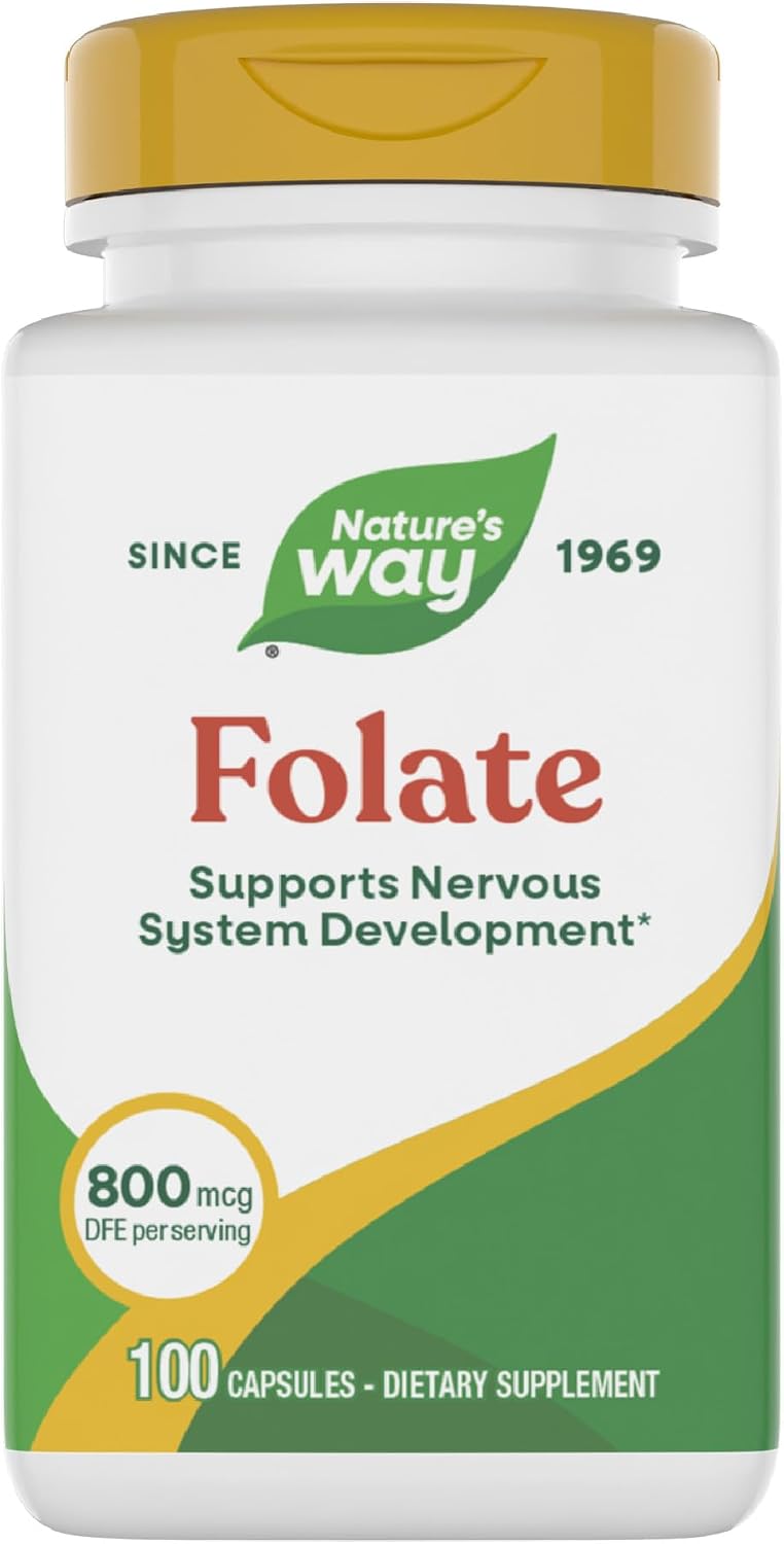 Nature's Way Folic Acid, 800 mcg DFE per serving, 100 Capsules - görsel 1