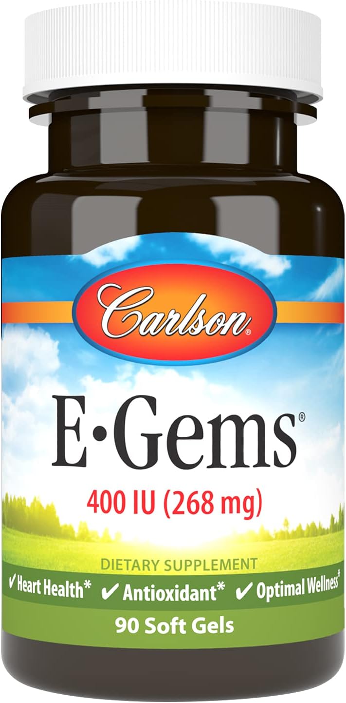 Carlson E-Gems – 400 IU (268 mg) Vitamin E Softgels – Cell Protection & Antioxidant Support - görsel 1