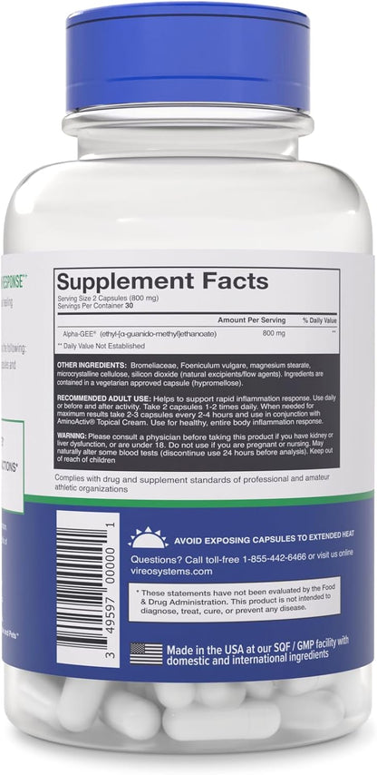 Amino Activ – Fast Holistic Support for Pain and Inflammation from Exercise (60 Capsules)