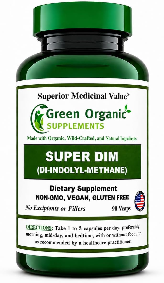 Green Organic Supplements DIM with Indole-3-Carbinol and Broccoli - 90 VCaps - görsel 1