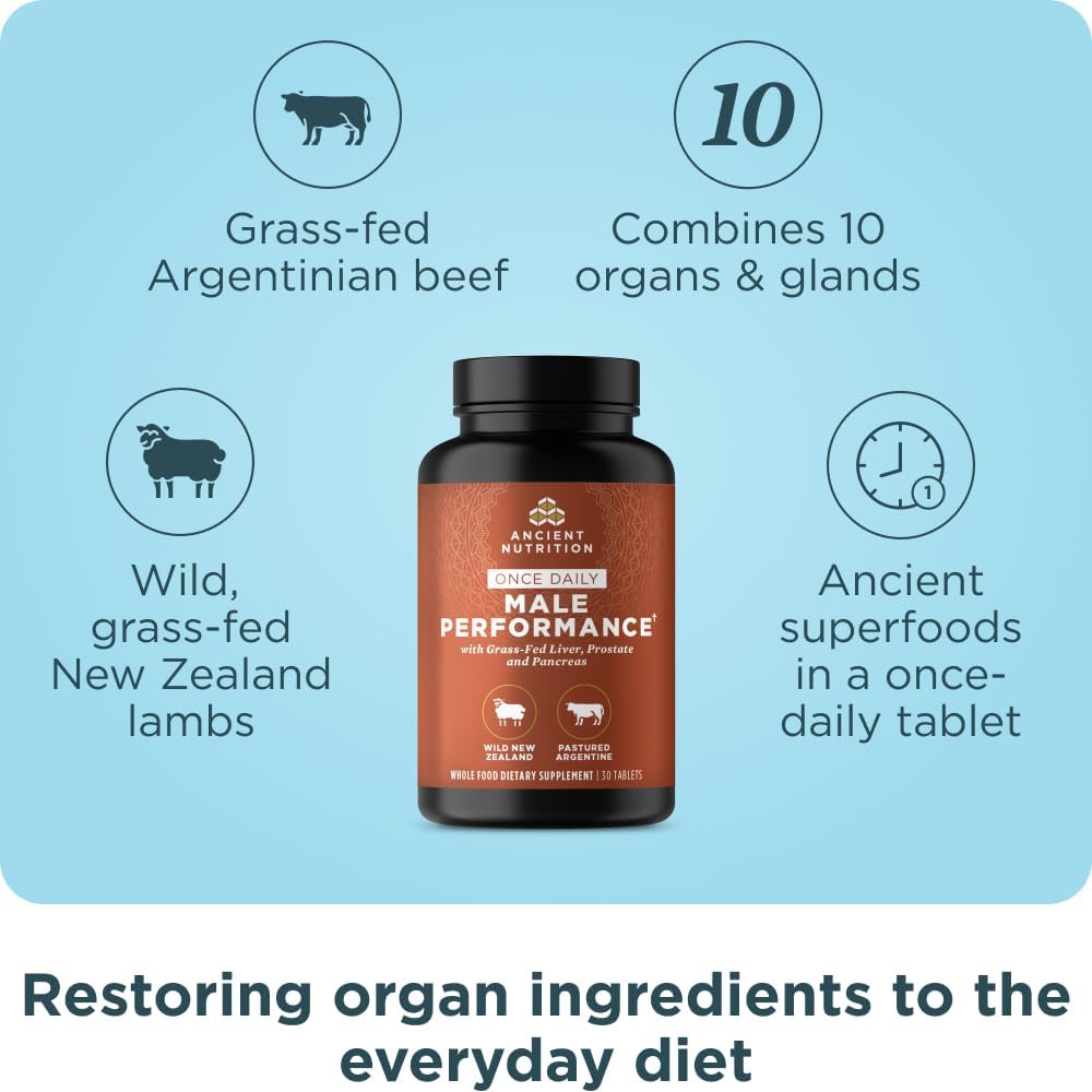 Ancient Nutrition Once Daily Organs Supplement Complex for Men, 30 Tablets - görsel 2