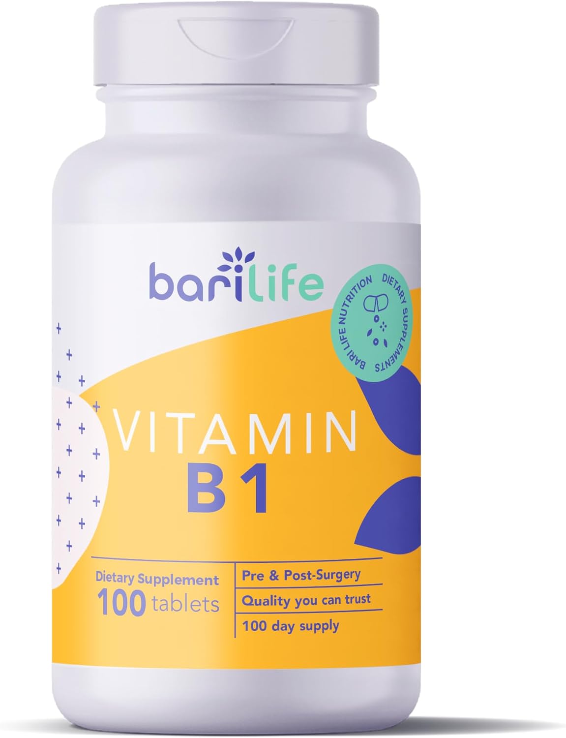 Bari Life Vitamin B1 100mg Tablets – Thiamin Food Supplement (100 Count) - görsel 1