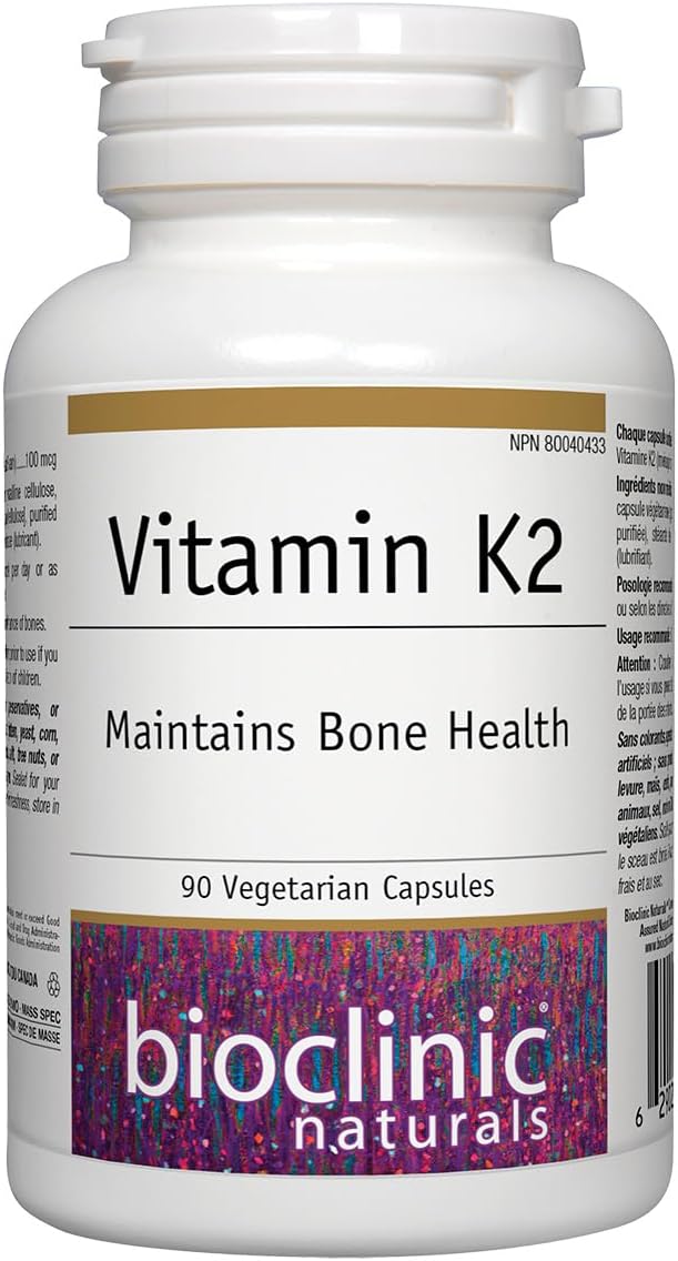 Bioclinic Naturals - Vitamin K2 100 mcg - 90 Vegetarian Capsules - görsel 1