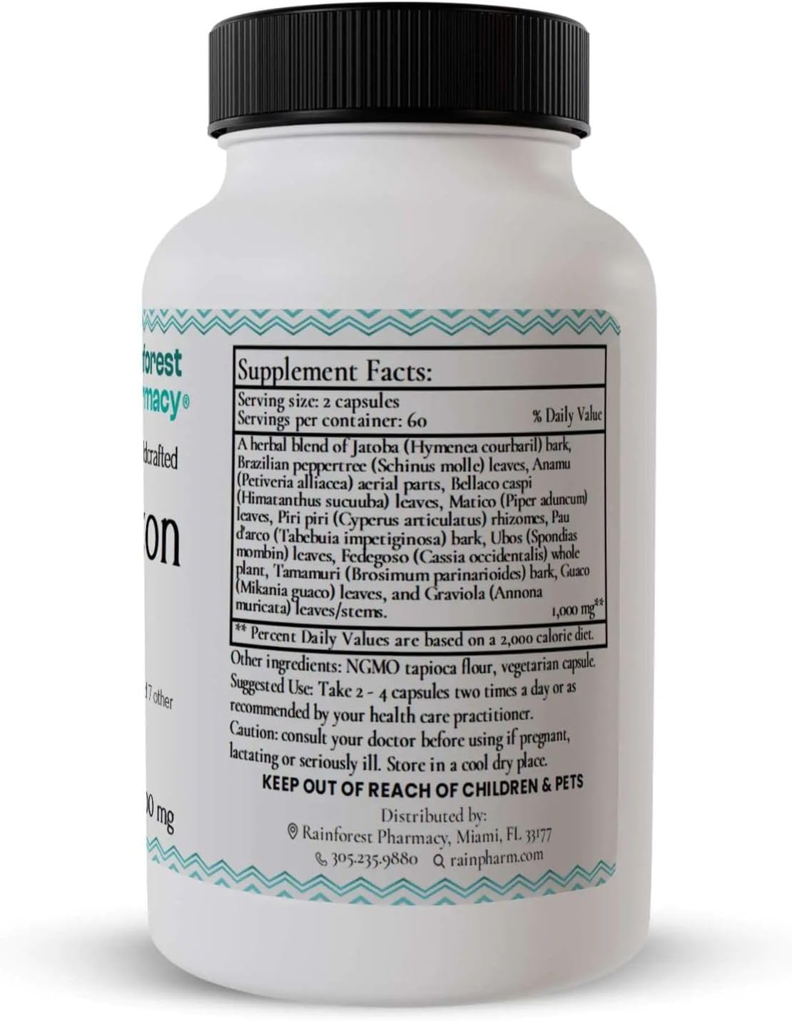 Rainforest Pharmacy Amazon A-F Herbal Supplement - 120 Vegetable Capsules - görsel 2