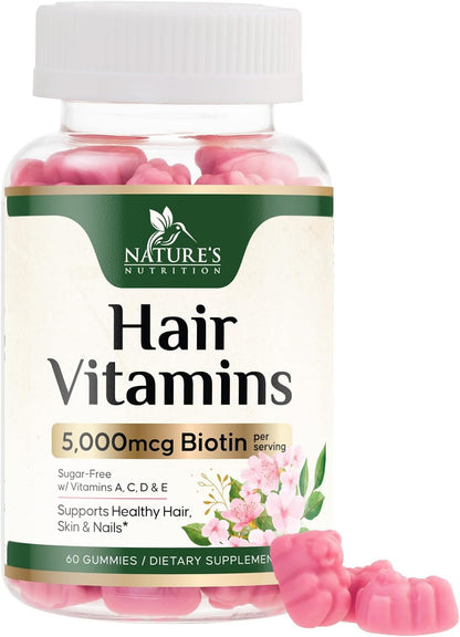 Biotin 5000 mcg Gummies for Hair, Skin & Nails – Extra Strength