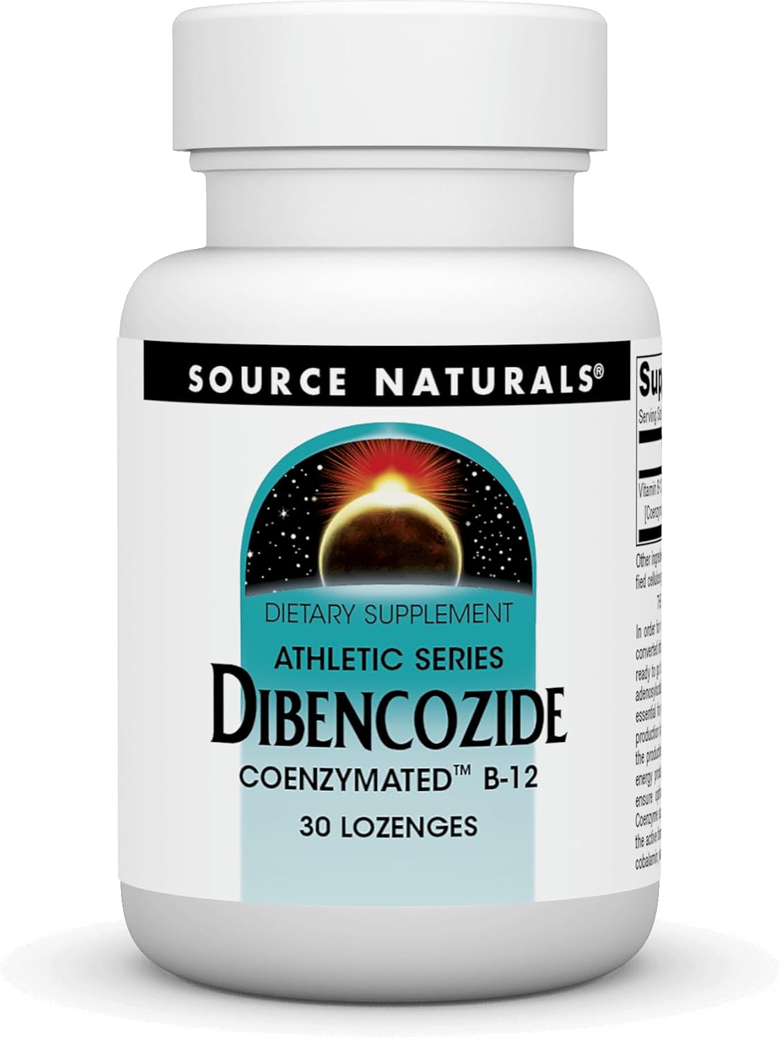 Source Naturals Dibencozide - Coenzymated B-12 Athletic Series, Quick-Dissolving Food Supplement, 30 Lozenges - görsel 1