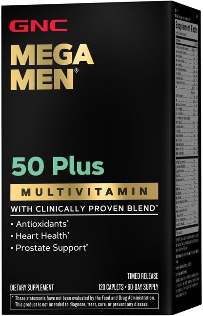 GNC Mega Men 50 Plus Multivitamin Caplets for Men Over 50
