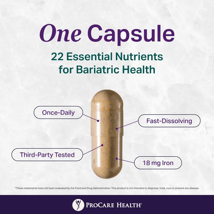 ProCare Health Bariatric Multivitamin with Iron, 18 mg, 30 Capsules
