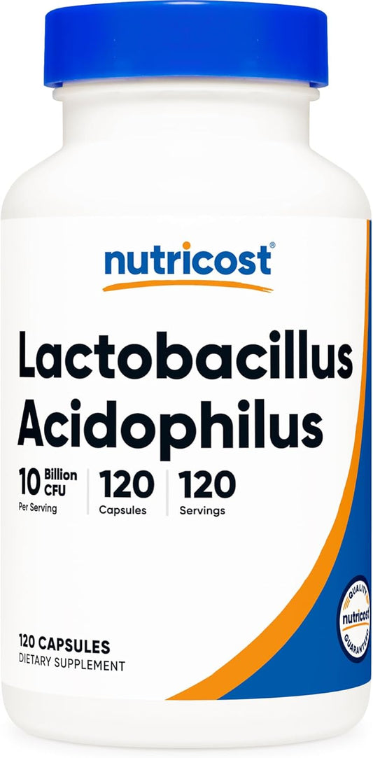 Nutricost Lactobacillus Acidophilus 10 Billion CFU, 120 Vegetarian Capsules