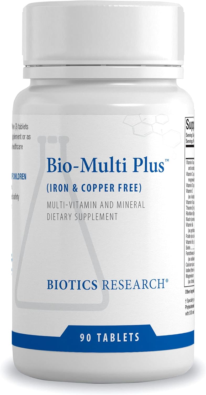 Biotics Research Bio-Multi Plus – Iron & Copper Free Multivitamin with Chelated Minerals, Emulsified Fat Soluble Vitamins, SOD, Catalase, 90 Tablets - görsel 1