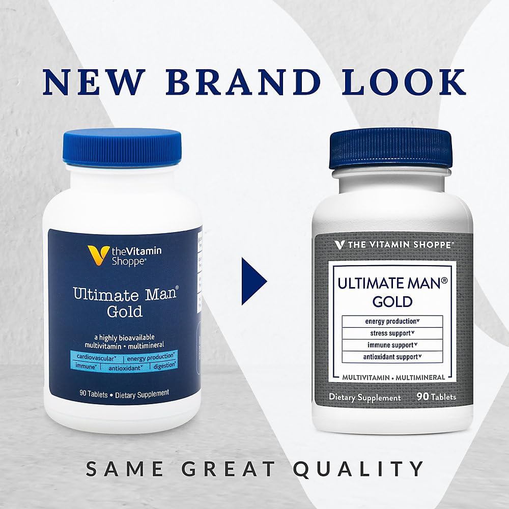 The Vitamin Shoppe Ultimate Man Multivitamin – High Potency Daily Multivitamin for Men (90 Tablets) - görsel 2