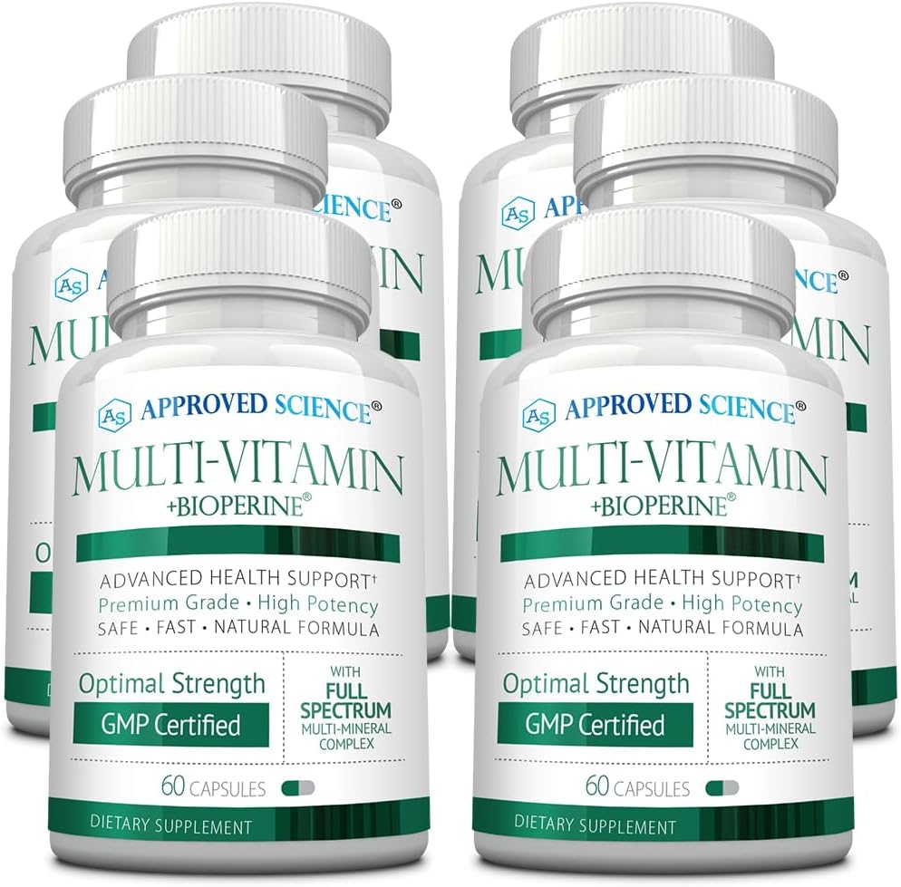 Approved Science Multivitamin - with Full-Spectrum B-Vitamins, Green Tea, Lutein, Lycopene, Zeaxanthin, BioPerine - 360 Capsules - görsel 1
