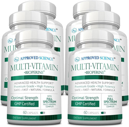 Approved Science Multivitamin - with Full-Spectrum B-Vitamins, Green Tea, Lutein, Lycopene, Zeaxanthin, BioPerine - 360 Capsules