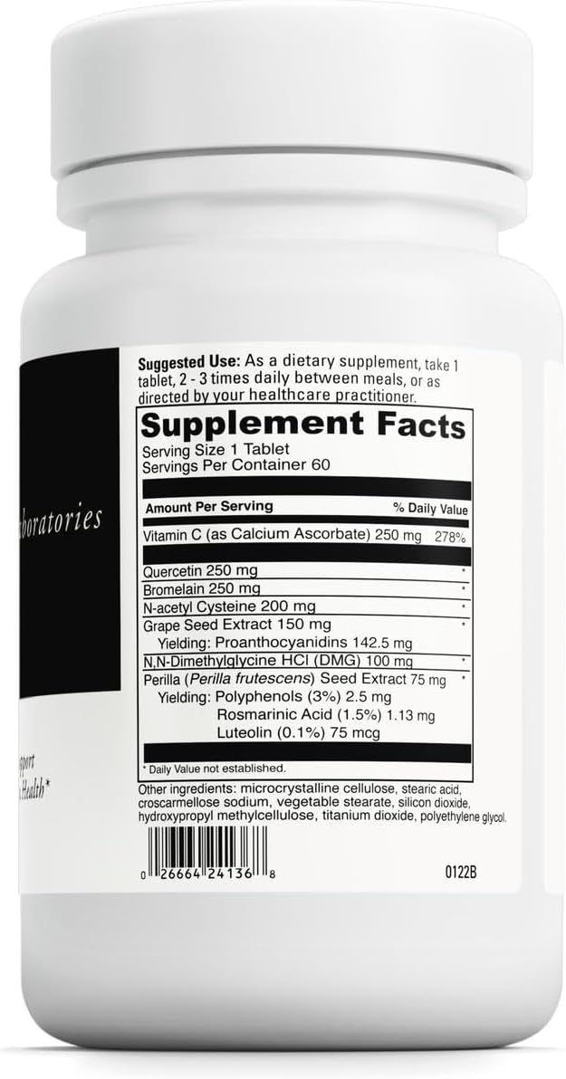 DAVINCI Labs Aller-DMG – Respiratory, Nasal and Skin Health Support with Vitamin C, Quercetin & More – Gluten-Free Tablets - görsel 2